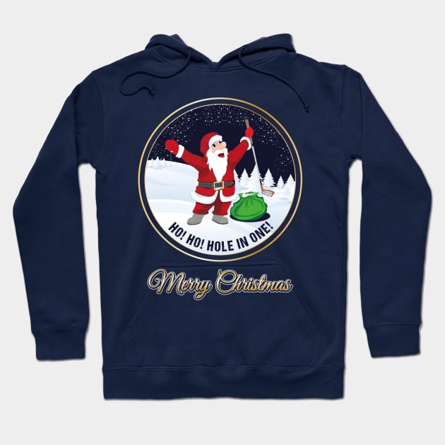 Santa Golf Season's Greetings for Golfer Golf Club Christmas Card Hoodie by stearman